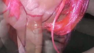 Rule Man fills the greedy mouth of Miss Pink with a juice of cum in POV session