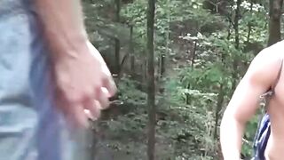 Two handsome guys breed each others asses in the woods