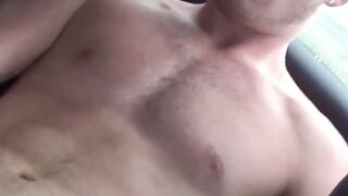 Hottie Benji Banks milking himself in a hot car ride