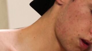 Horny skinny teen Gavin Beccera fingering while masturbating