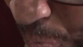 Latino twink barebacks chubby mature man and cums on his ass