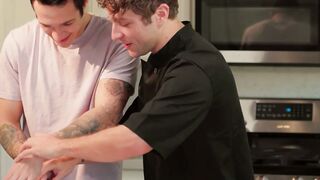 Handsome inked hunk Jayden Marcos ass drilled by handsome Calvin Banks