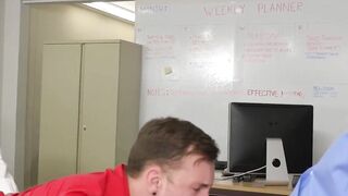 Assfucked newbie quickly learns new office regulations