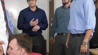Assfucked newbie quickly learns new office regulations