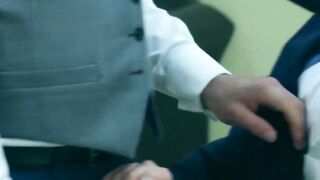 Bearded businessman Miguel Angel bareback barber banging