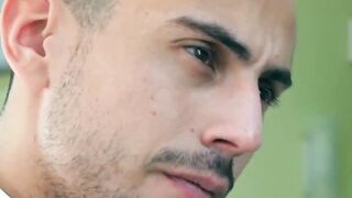 Bearded businessman Miguel Angel bareback barber banging