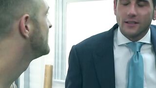 Classy Dan Broughton drilled doggystyle by hunk contractor