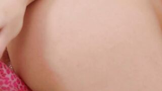 Petite chick called Veronika explores her holes with a toy