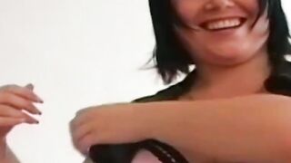 Nasty British chick is fucking her wet pussy using dildo