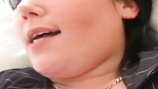 Nasty British chick is fucking her wet pussy using dildo