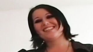 Nasty British chick is fucking her wet pussy using dildo