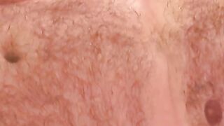 Tattooed senior jerking off his cock and cums in hot solo