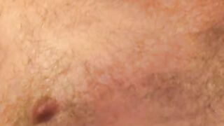 Tattooed senior jerking off his cock and cums in hot solo