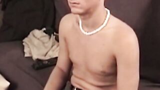 Handsome amateur strips naked to jerk off into big cumshot