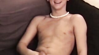 Handsome amateur strips naked to jerk off into big cumshot