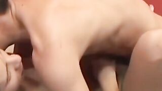 Latino twinks have sixty nine action in bed before anal sex