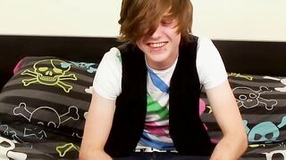 Euro twink uses a toy to help him release his massive load