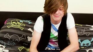 Euro twink uses a toy to help him release his massive load