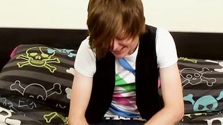 Euro twink uses a toy to help him release his massive load