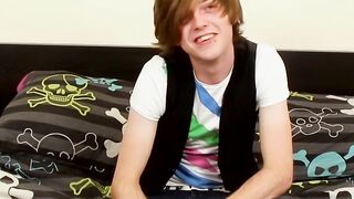 Euro twink uses a toy to help him release his massive load