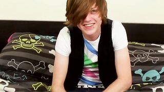 Euro twink uses a toy to help him release his massive load