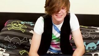 Euro twink uses a toy to help him release his massive load