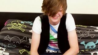 Euro twink uses a toy to help him release his massive load