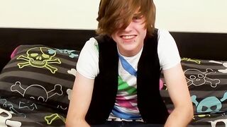 Euro twink uses a toy to help him release his massive load