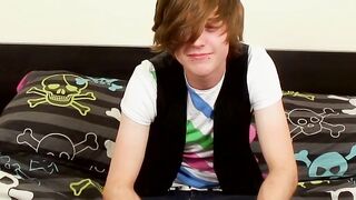 Euro twink uses a toy to help him release his massive load