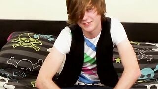Euro twink uses a toy to help him release his massive load