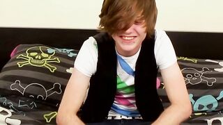 Euro twink uses a toy to help him release his massive load