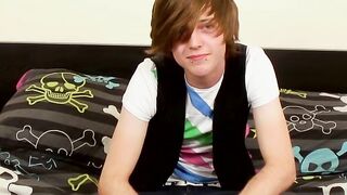 Euro twink uses a toy to help him release his massive load