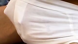 Skinny athletic twink Martin Corvin cums in his underwear