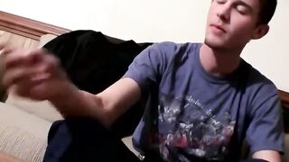 Chainsmoking while he works a load out of his horny cock