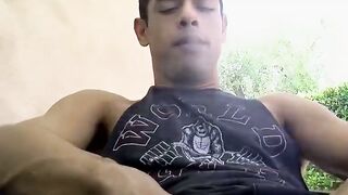 Bobby unleashes his dick and works on it until he unloads