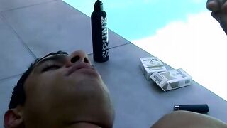 Bobby unleashes his dick and works on it until he unloads