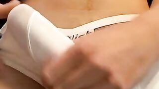 Young Joey Steels rubs his dick over his sexy undies