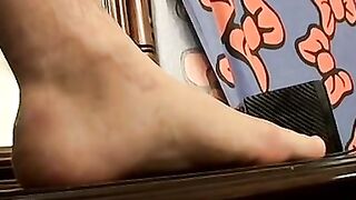 Jerk off session and cum on feet with gay Boomer Jacoby