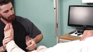 FEETGOING WILD! Doctors Big Dick Gets Licked by Bearded Patients SuckaTronic Feetimate Tool