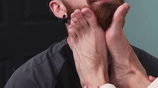 FEETGOING WILD! Doctors Big Dick Gets Licked by Bearded Patients SuckaTronic Feetimate Tool