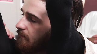 FEETGOING WILD! Doctors Big Dick Gets Licked by Bearded Patients SuckaTronic Feetimate Tool
