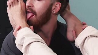 FEETGOING WILD! Doctors Big Dick Gets Licked by Bearded Patients SuckaTronic Feetimate Tool