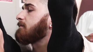 FEETGOING WILD! Doctors Big Dick Gets Licked by Bearded Patients SuckaTronic Feetimate Tool