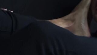 Bearded guard Rikk York receives foot licking from prisoner