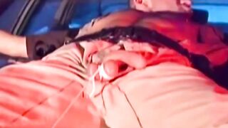 Hunk enjoying bondage with balls tied strongly and tightly
