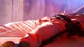 Hunk enjoying bondage with balls tied strongly and tightly