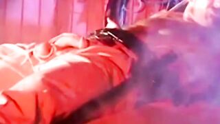 Hunk enjoying bondage with balls tied strongly and tightly