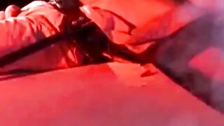 Hunk enjoying bondage with balls tied strongly and tightly