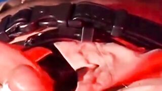 Hunk enjoying bondage with balls tied strongly and tightly