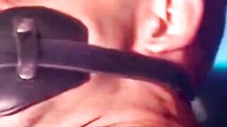 Hunk enjoying bondage with balls tied strongly and tightly